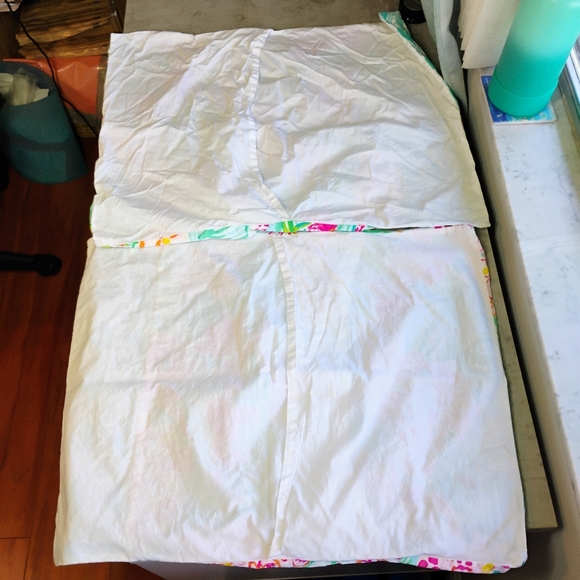 Lilly Pulitzer Pottery Barn Orchid Border Duvet Cover Set King Sized Tropical - Picture 4 of 16